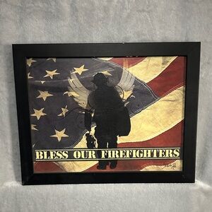 Black Framed Firefighter Wall Art